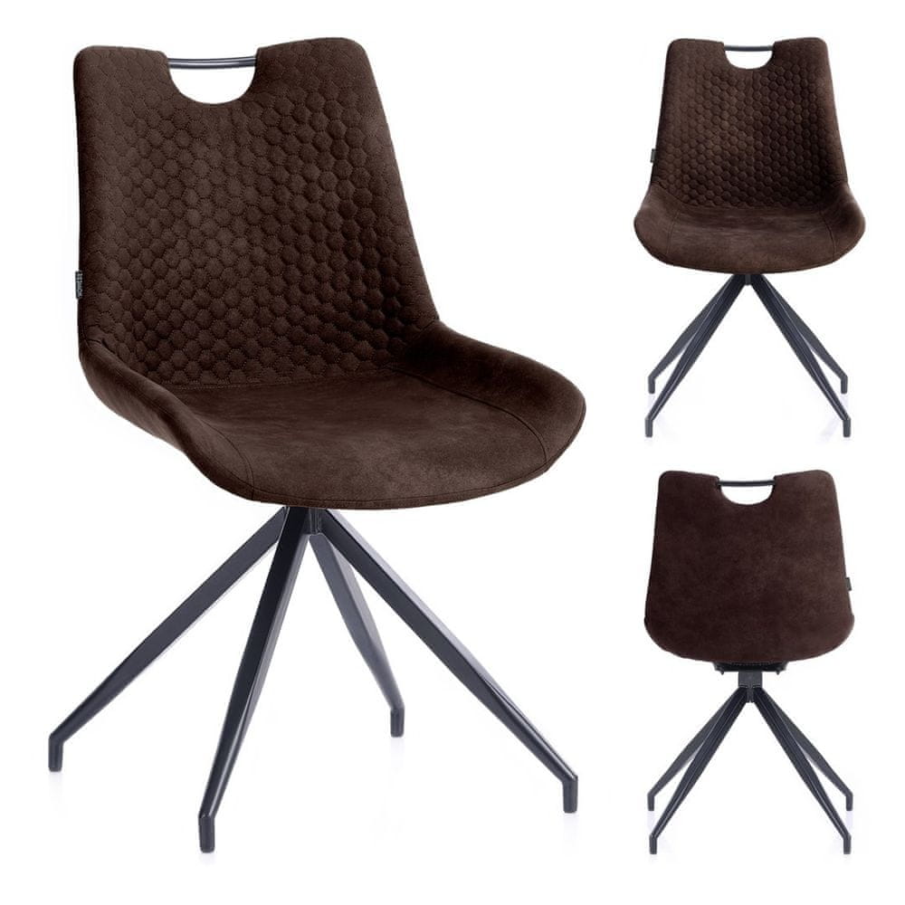HOMEDE Jedálenská stolička Sahari čokoládová, velikost 53x58,5x88